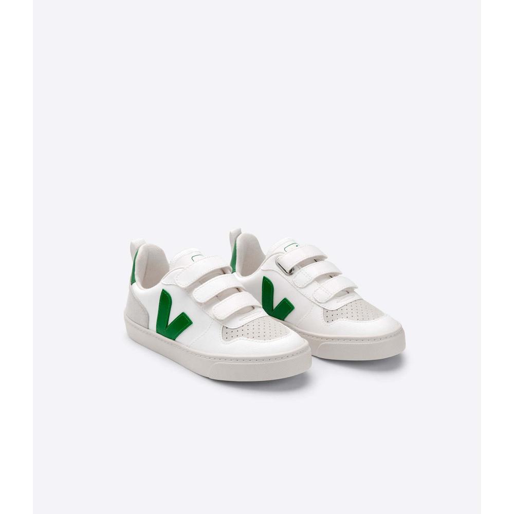 Veja V-10 CWL Kids' Shoes White/Green | CA 775KOR